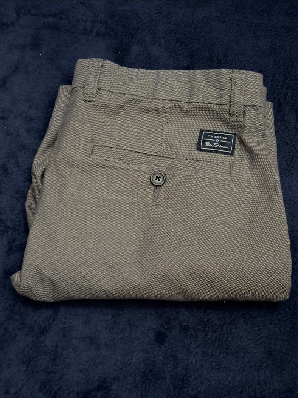 Ben Sherman Mens Gray Textured Micro Check Chino Shorts Size 32